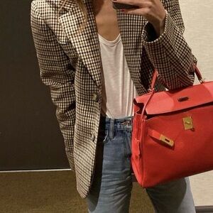 Gorgeous Red Leather Snakeskin Shoulder Purse